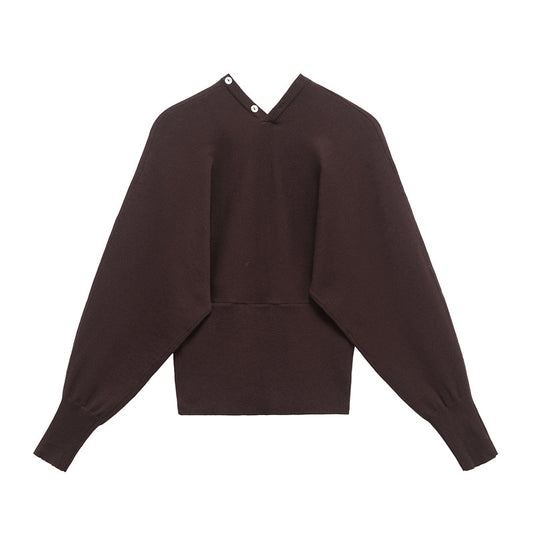 Women's Winter Fashion Single-breasted Slim Hem Knitted Knitwear