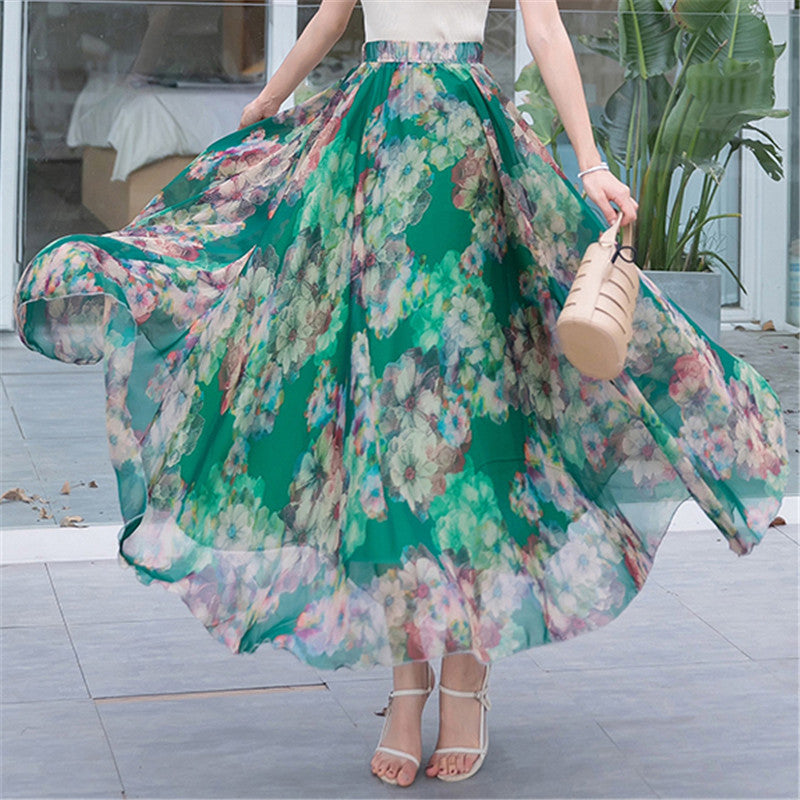 Floral Vacation Style Beach Female Summer Skirts