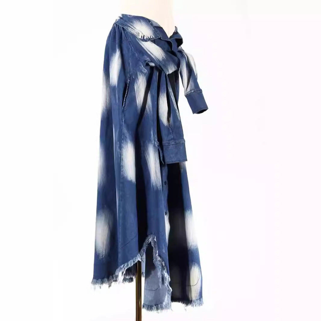 Women's Wear Fringed Hem Tie Waist Head Design Skirts