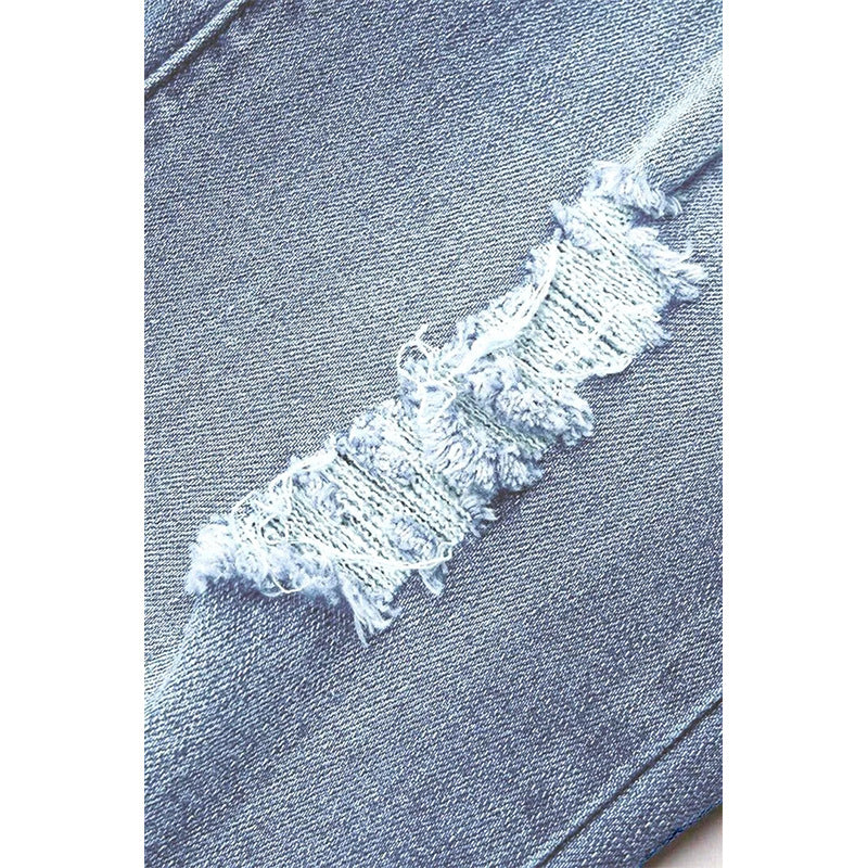 Women's Holes Flared Washed-out Vintage Denim Trousers Jeans