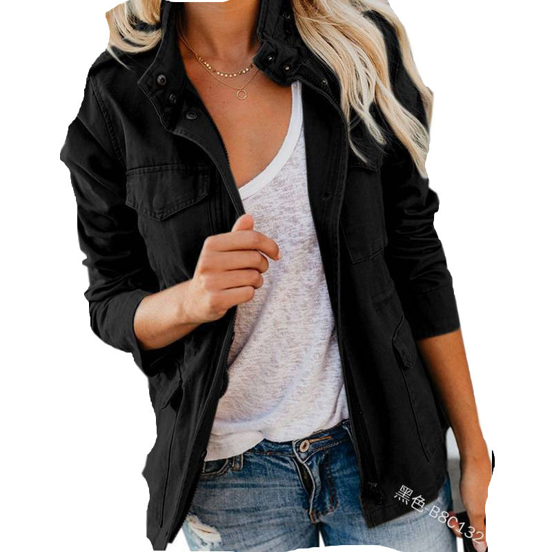 Women's Fit Fashion Fashionmonger Solid Color Loose Coats