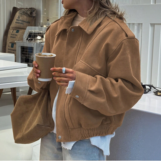 Women's Spring Long-sleeved Thickened Long Sleeve Woolen Coats