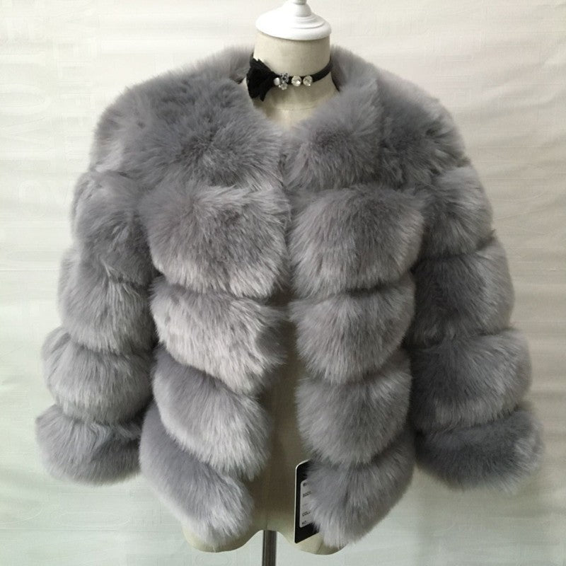 Women's Fur Imitation Fox Faux Long Sleeve Coats