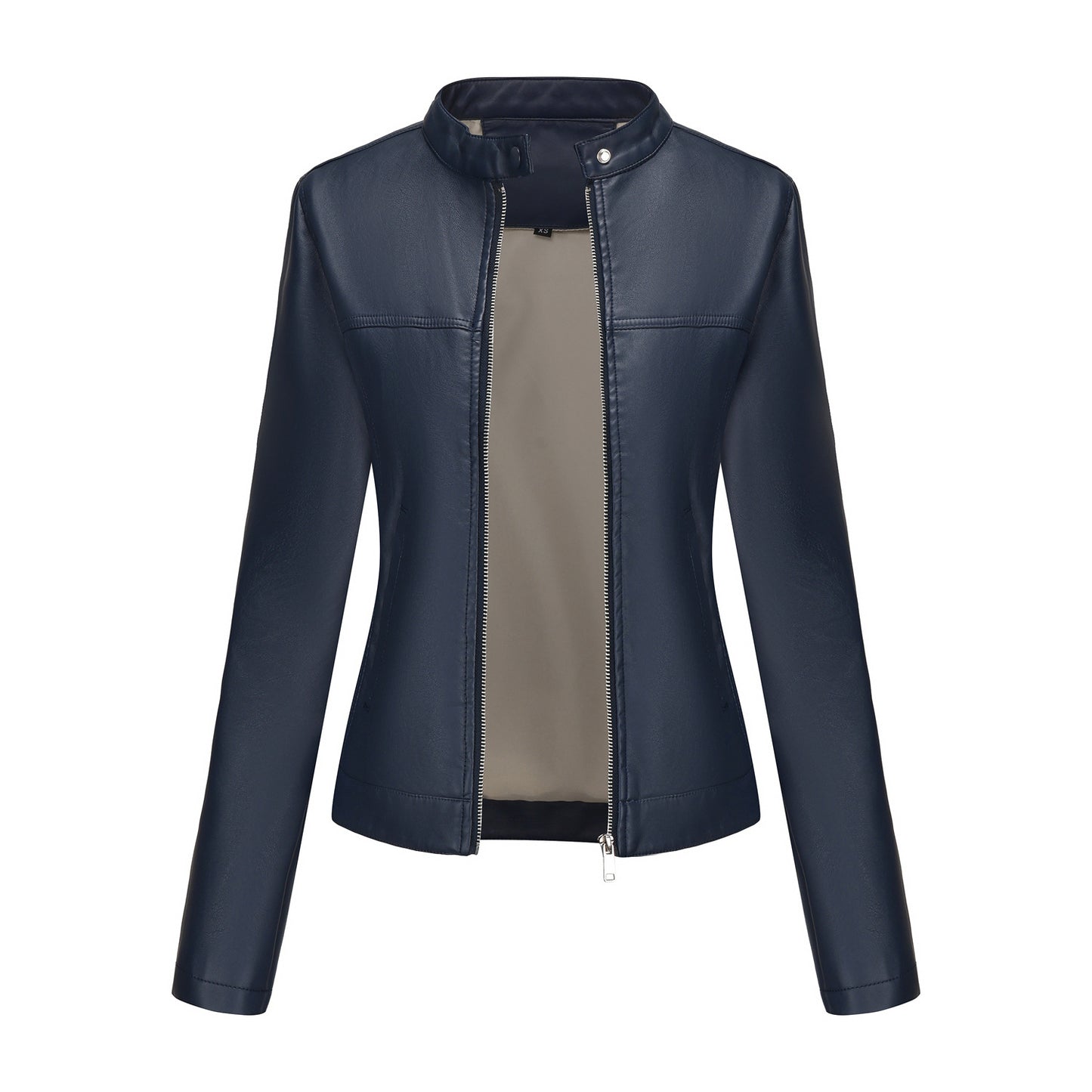 Women's Leisure Leather Fashion Street Stand Collar Jackets