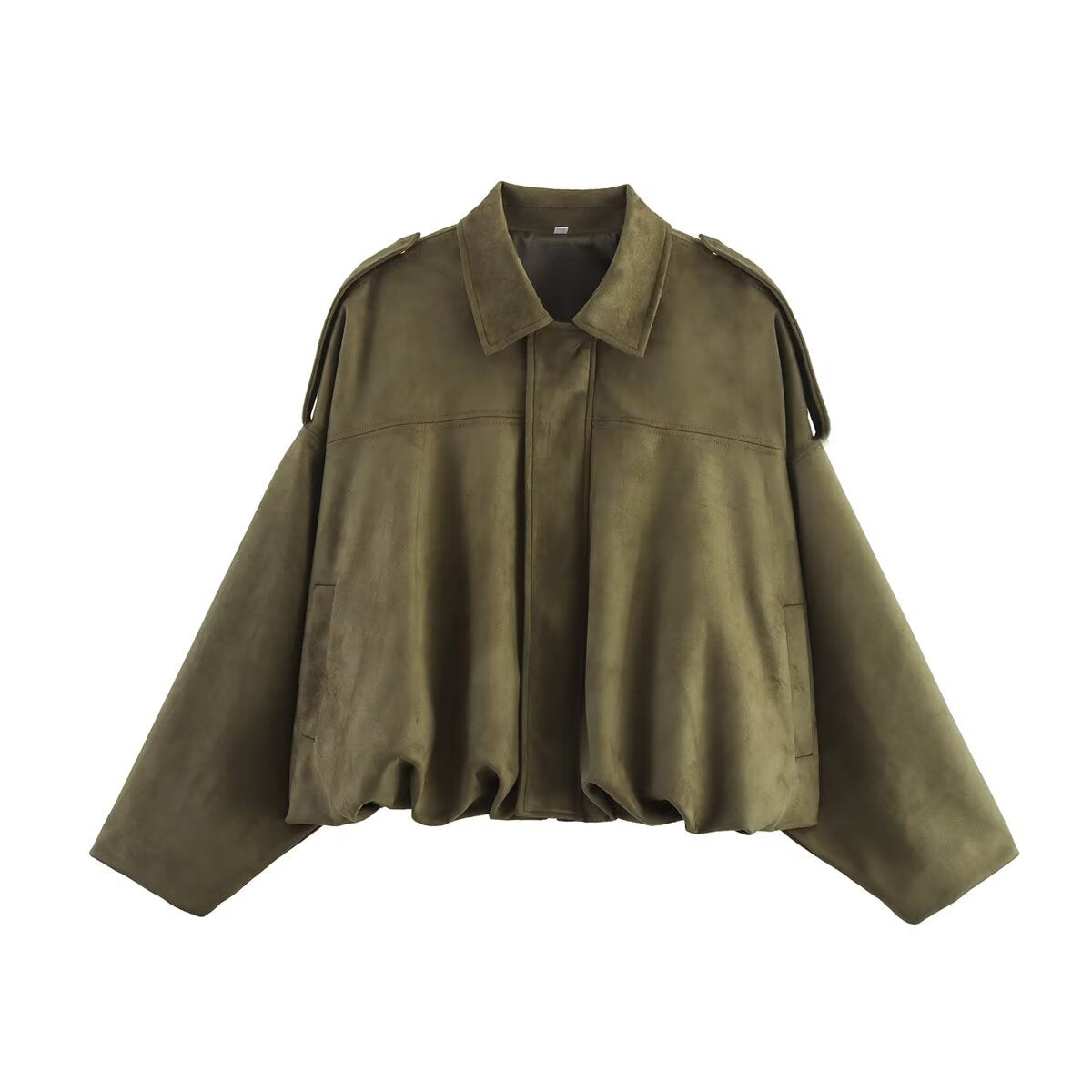 Women's Summer Suede Texture Lapel Pilot For Jackets