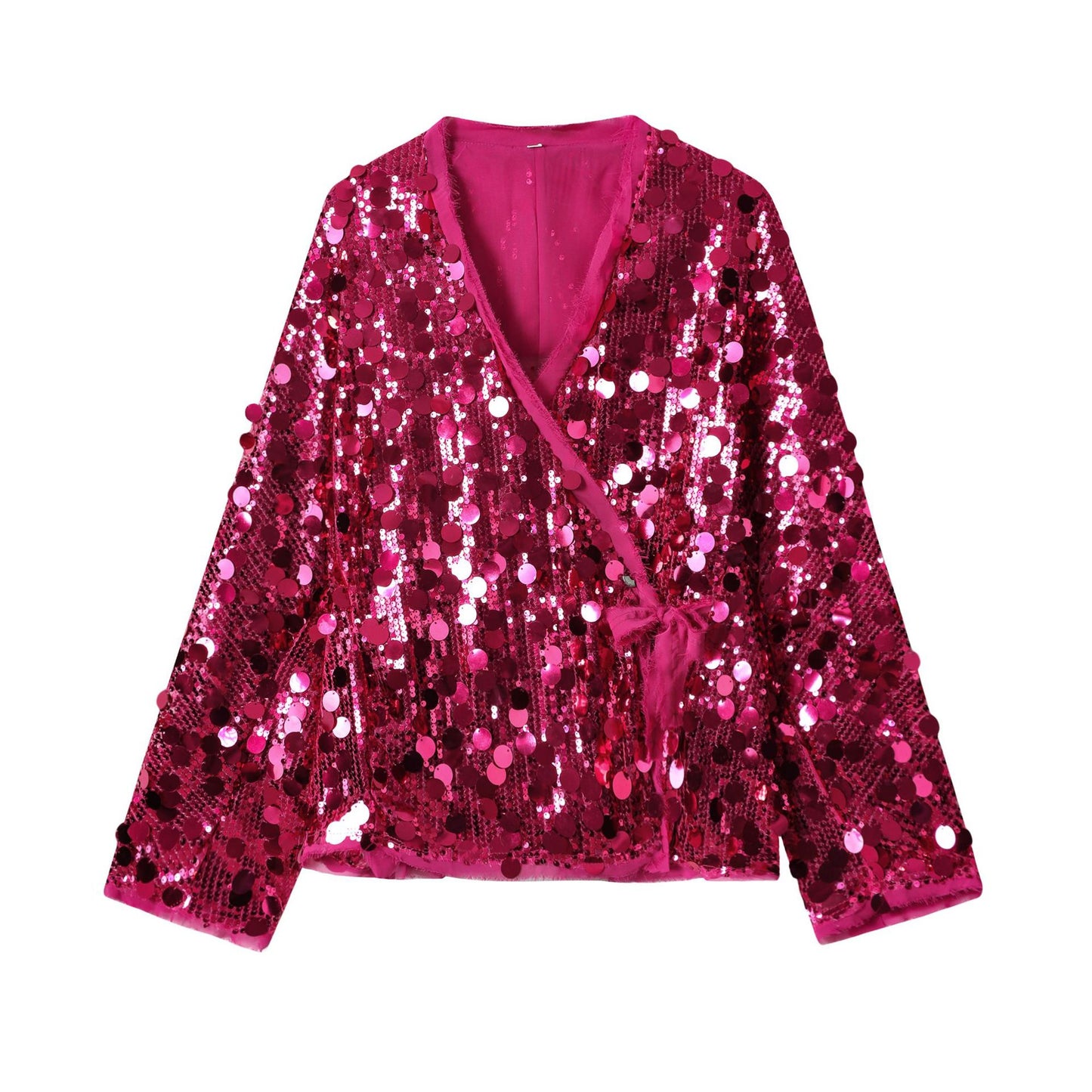 Women's Charming Fashionable Sequins Stitching Design Coats