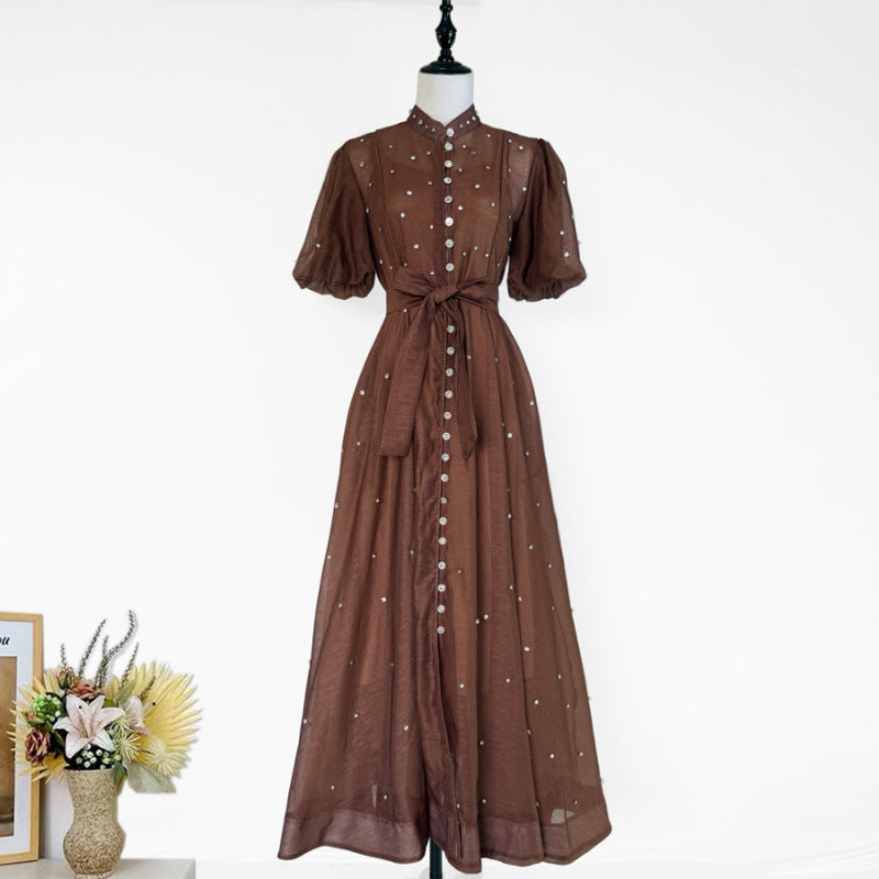 Women's Elegant Lantern Sleeve Single-breasted High Quality Shorts