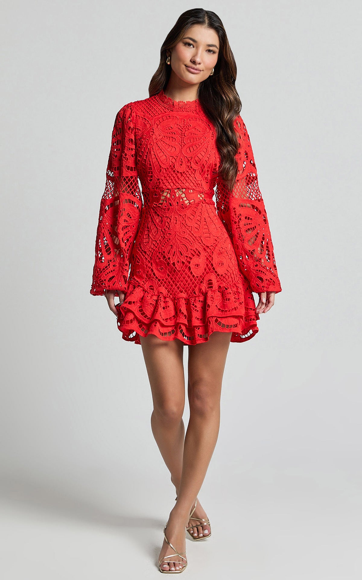 Collar Lantern Long Sleeve Dress A- Line Dresses