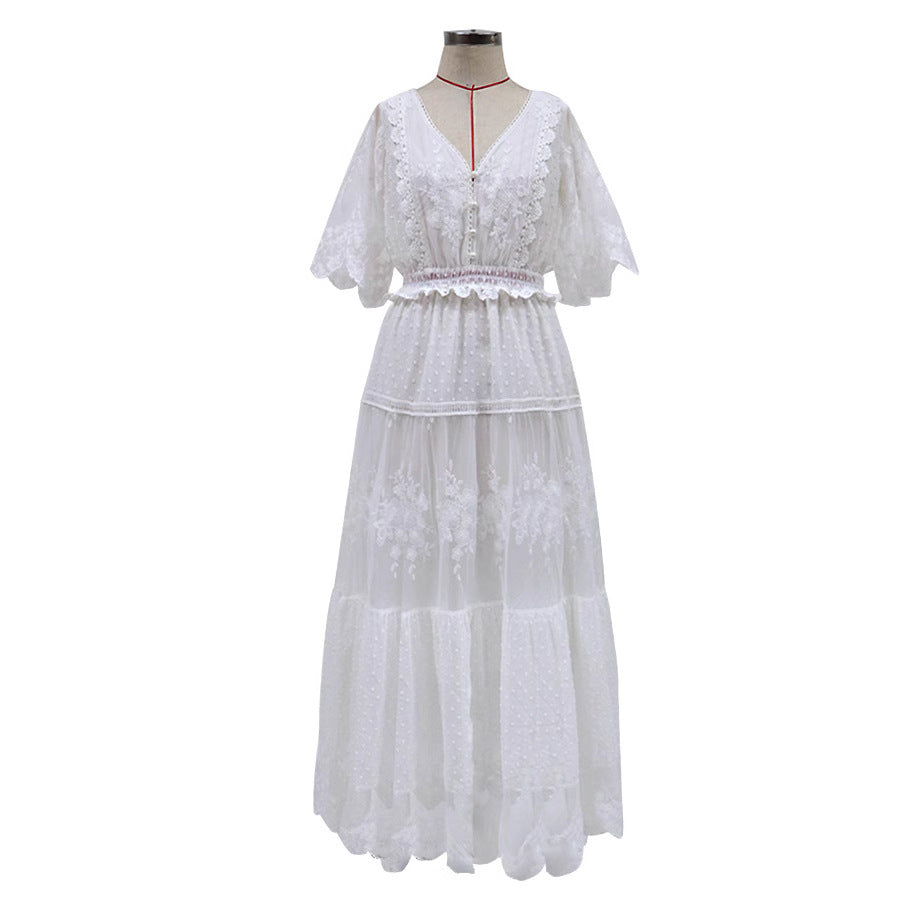 Women's Fashion Attractive Summer Sleeve Lace Dresses