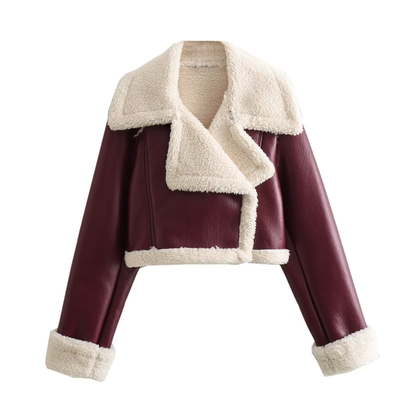 Women's Lapel Fur One-piece Fleece Double-sided Jackets