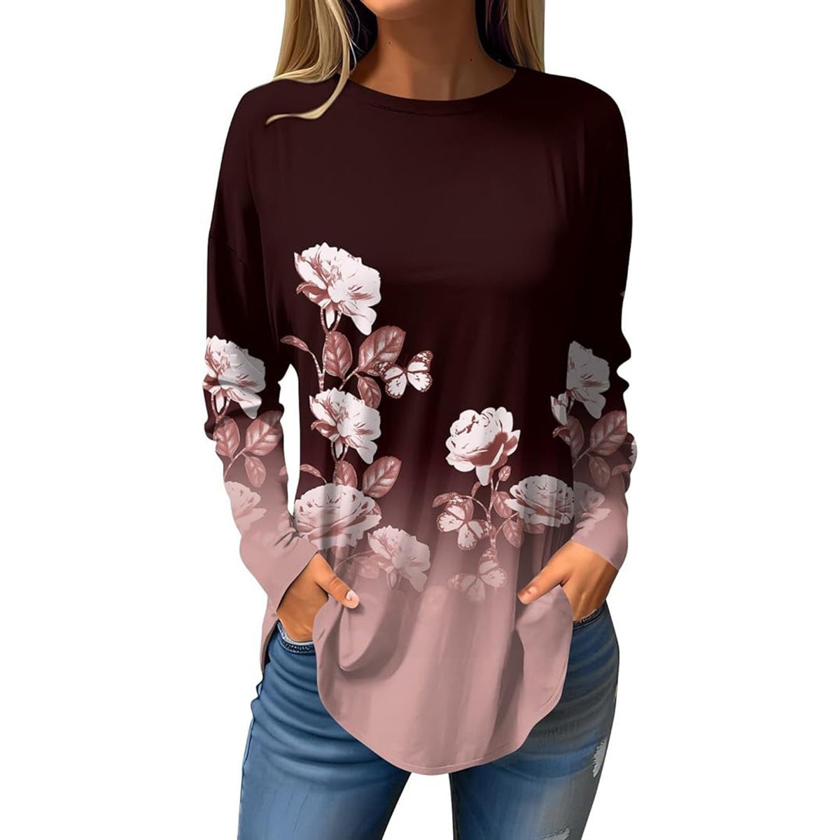 Crafts Summer Hem Arc Loose Long Blouses