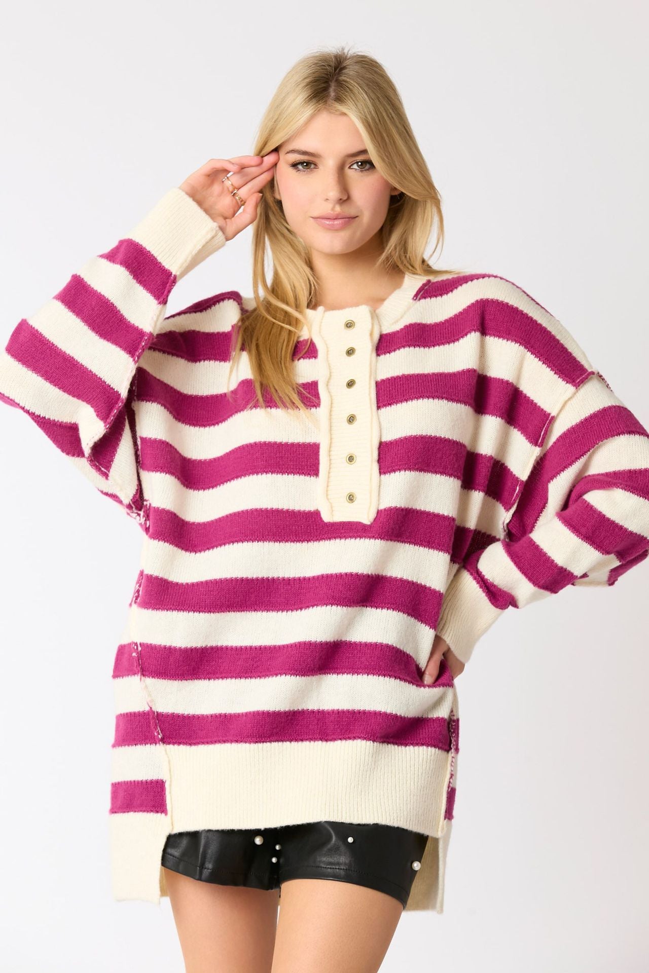 Women's Loose Multicolor Casual Knitted Long Sleeve Sweaters