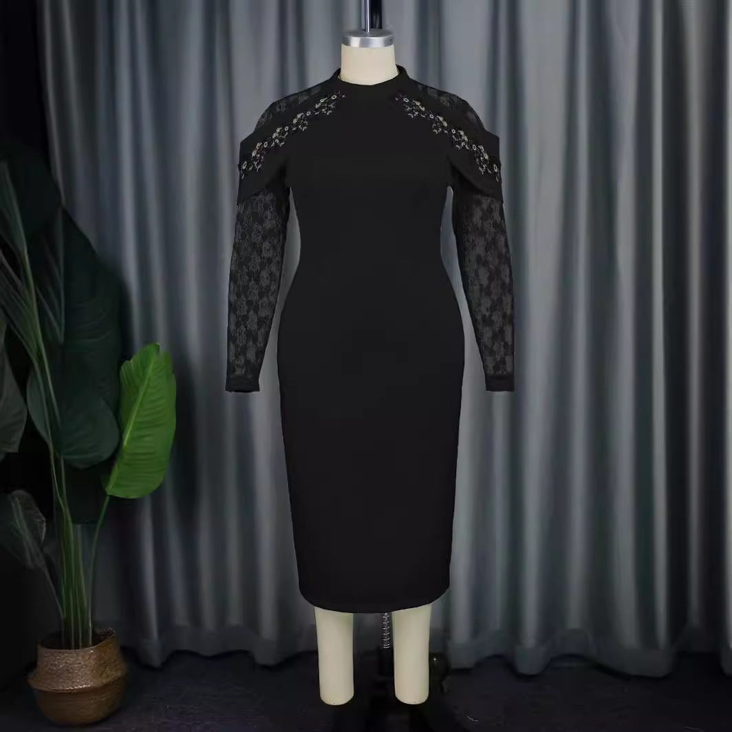 Women's Fat Sister Lace Mc Dress Banquet Dresses