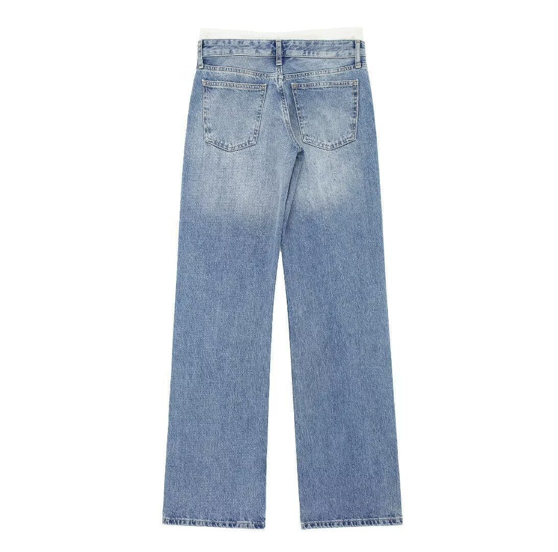 Women's American Retro Fashion Waist Of Trousers Jeans