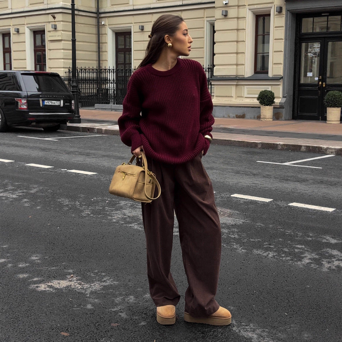 Women's Retro Corduroy Trousers Loose Casual For Pants