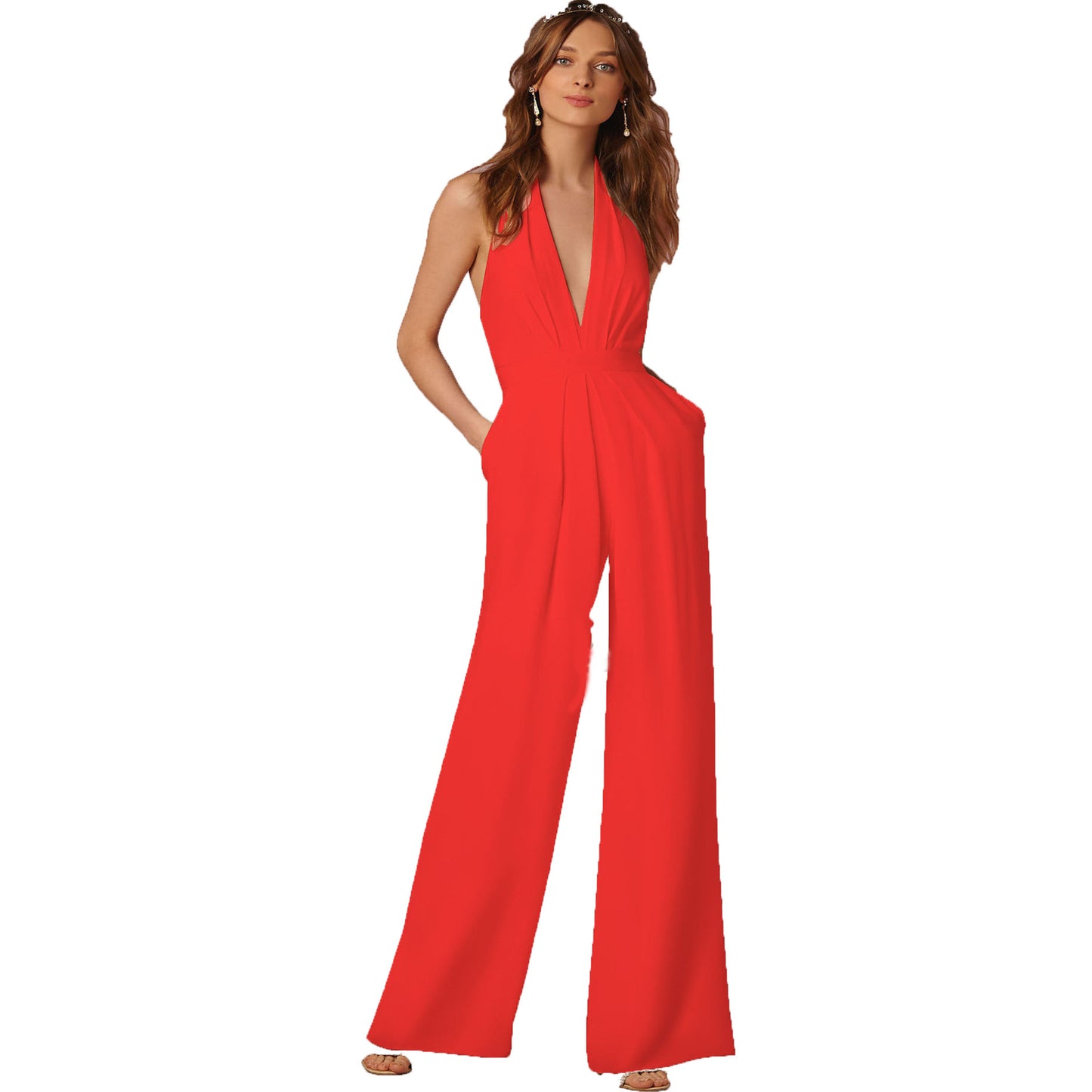 Women's Creative Style Dress Sexy Sleeveless Halter Pants