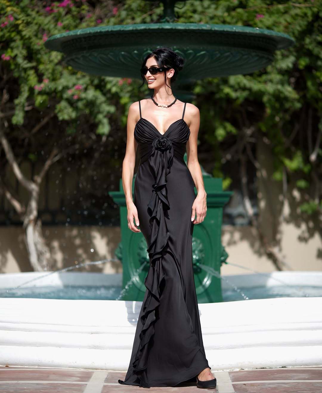 Dress Exposed Back Ribbon Long Romantic Date Dresses