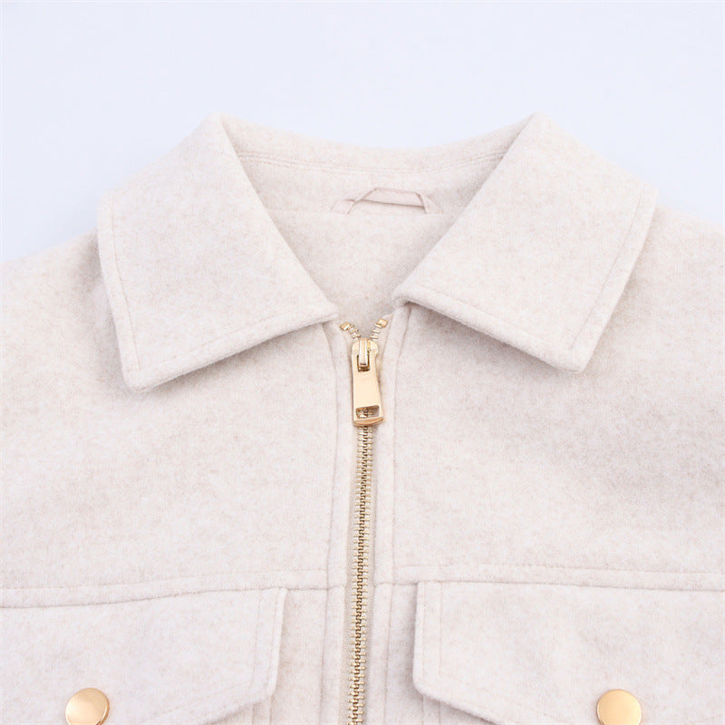 Women's Durable Creative Soft Zipper Lapel Jackets