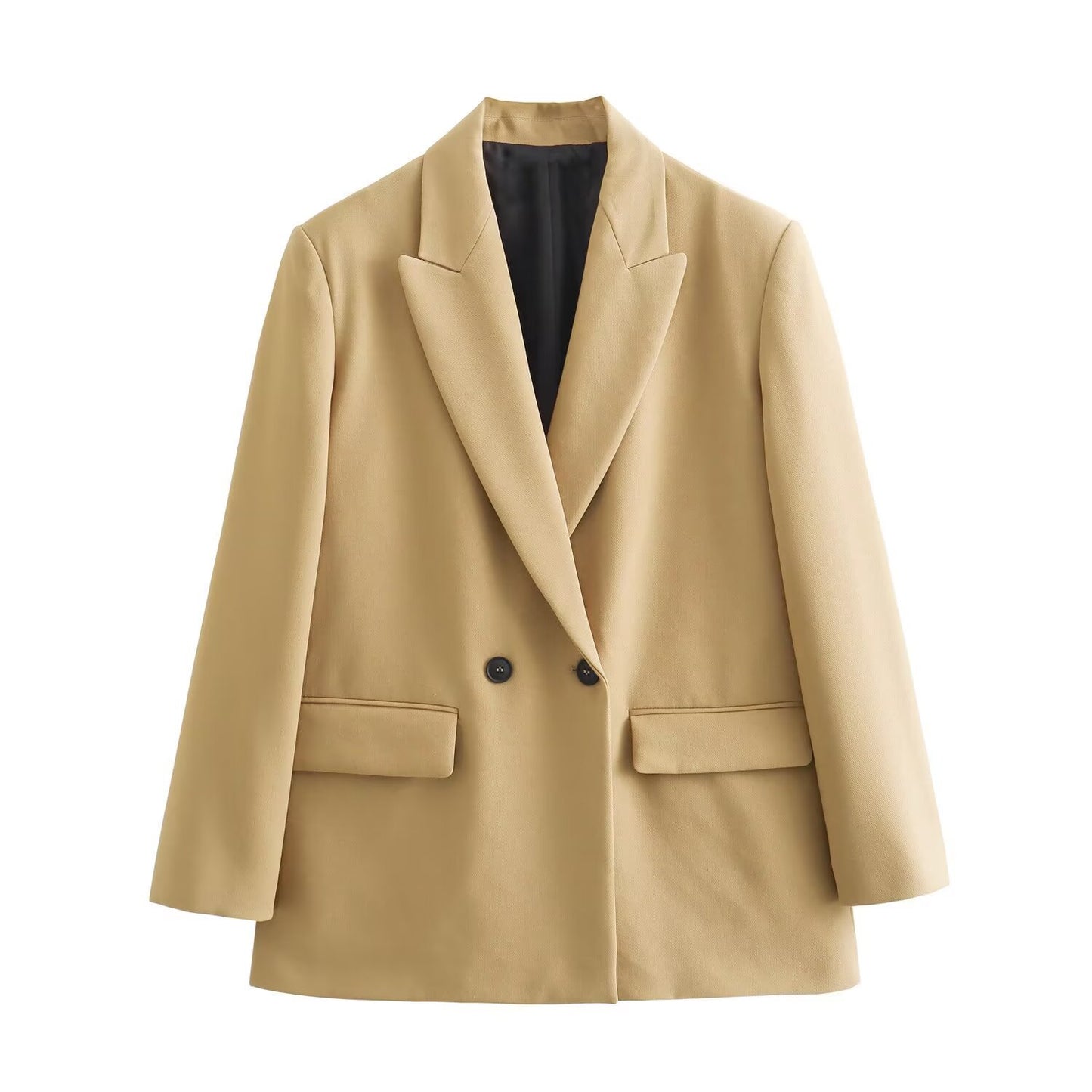 Women's Attractive Double Breasted Solid Color Blazers