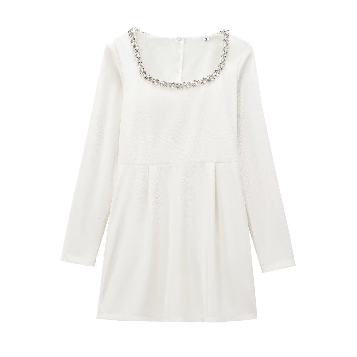 Women's Black Veet Slim Fit Diamond Fashion Long Sleeve Dresses