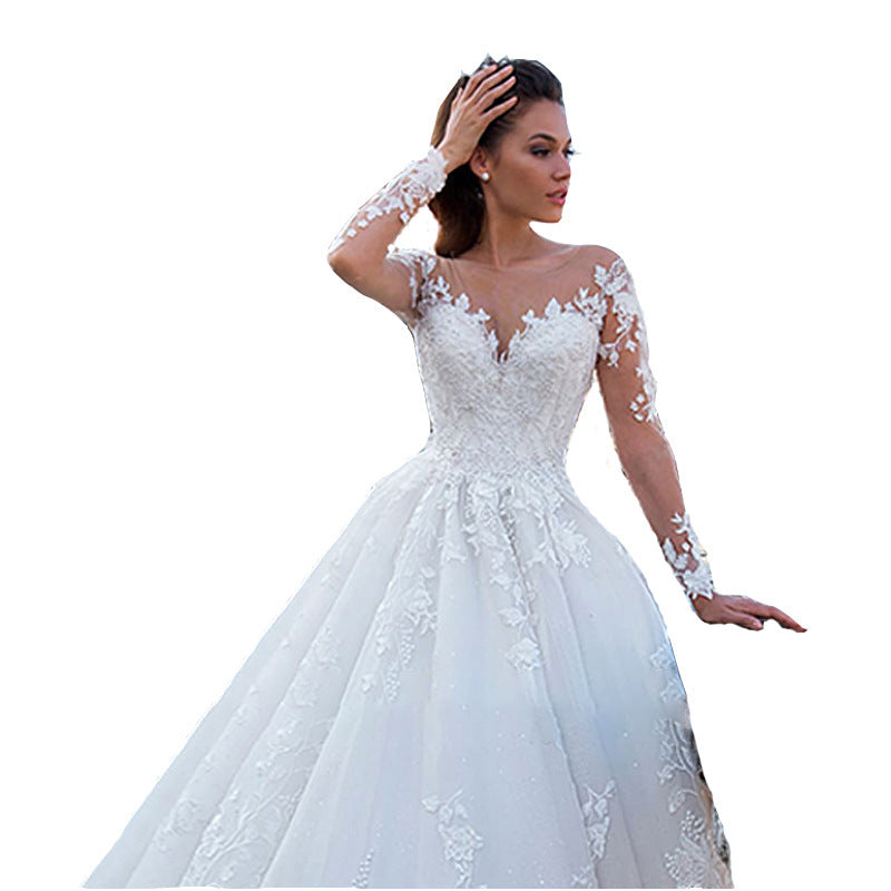 Dress Large Trailing Retro Sexy Tulle Wedding Dresses