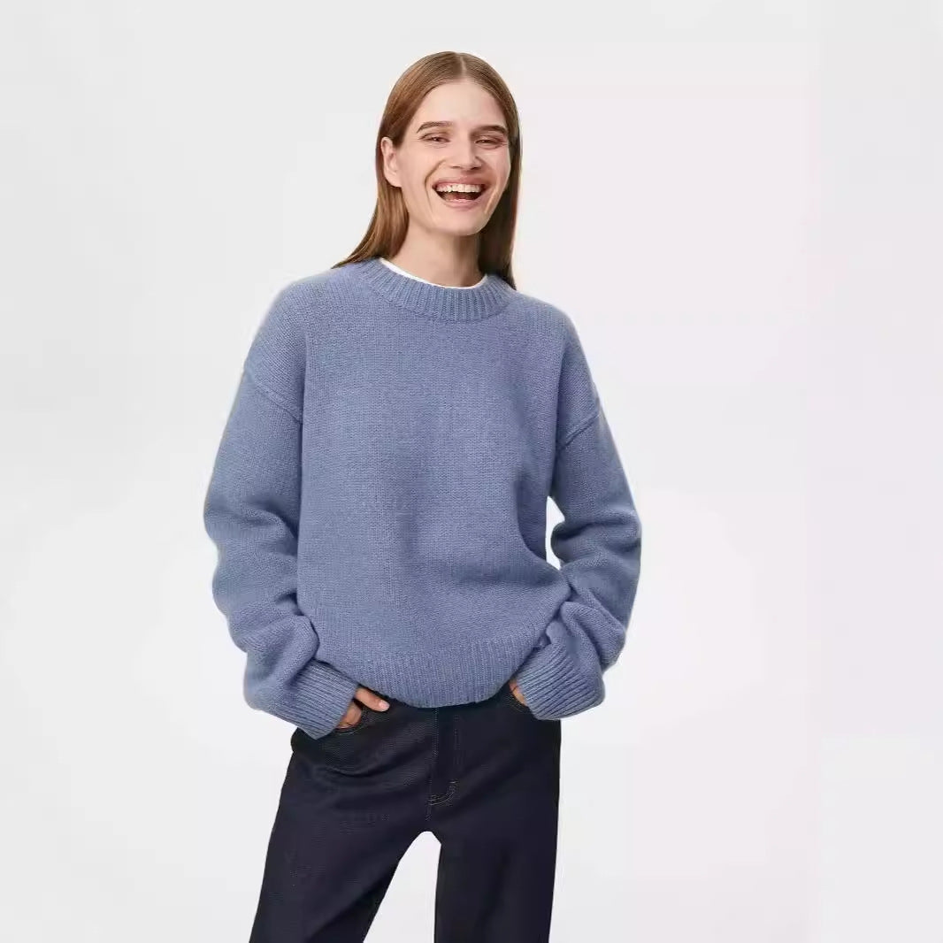 Attractive Knitted Russian Round Neck Loose Sweaters