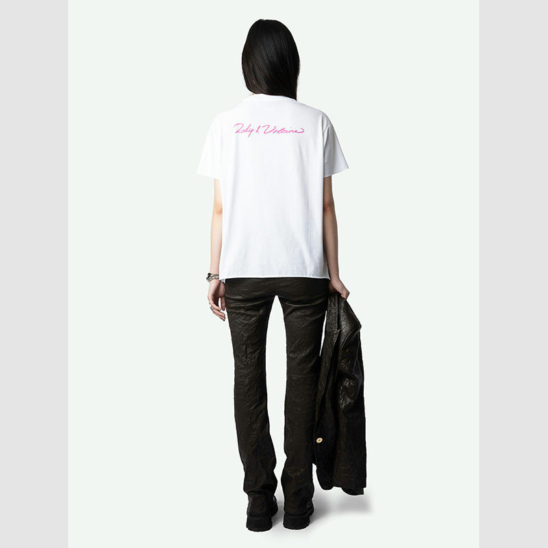 Women's Slit Hemline At Hem Round Collar Blouses
