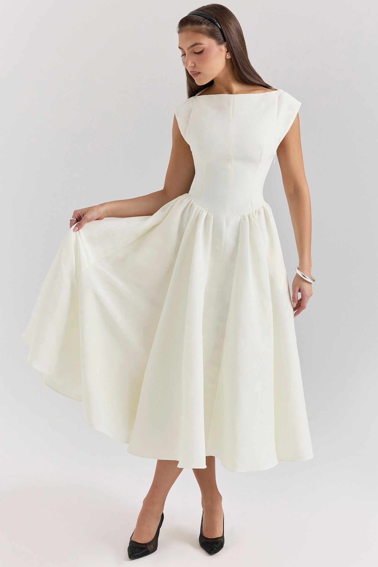 Women's Dress For French Minority Mid-length Solid Dresses