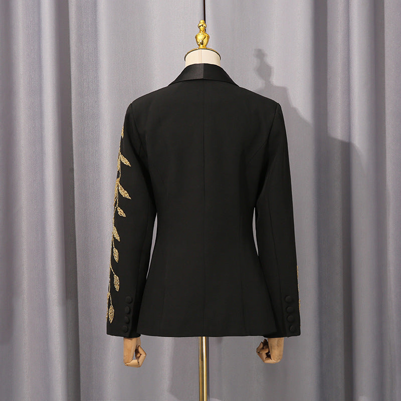 Women's Temperament Commute Style Fashionable Embroidered Small Coats