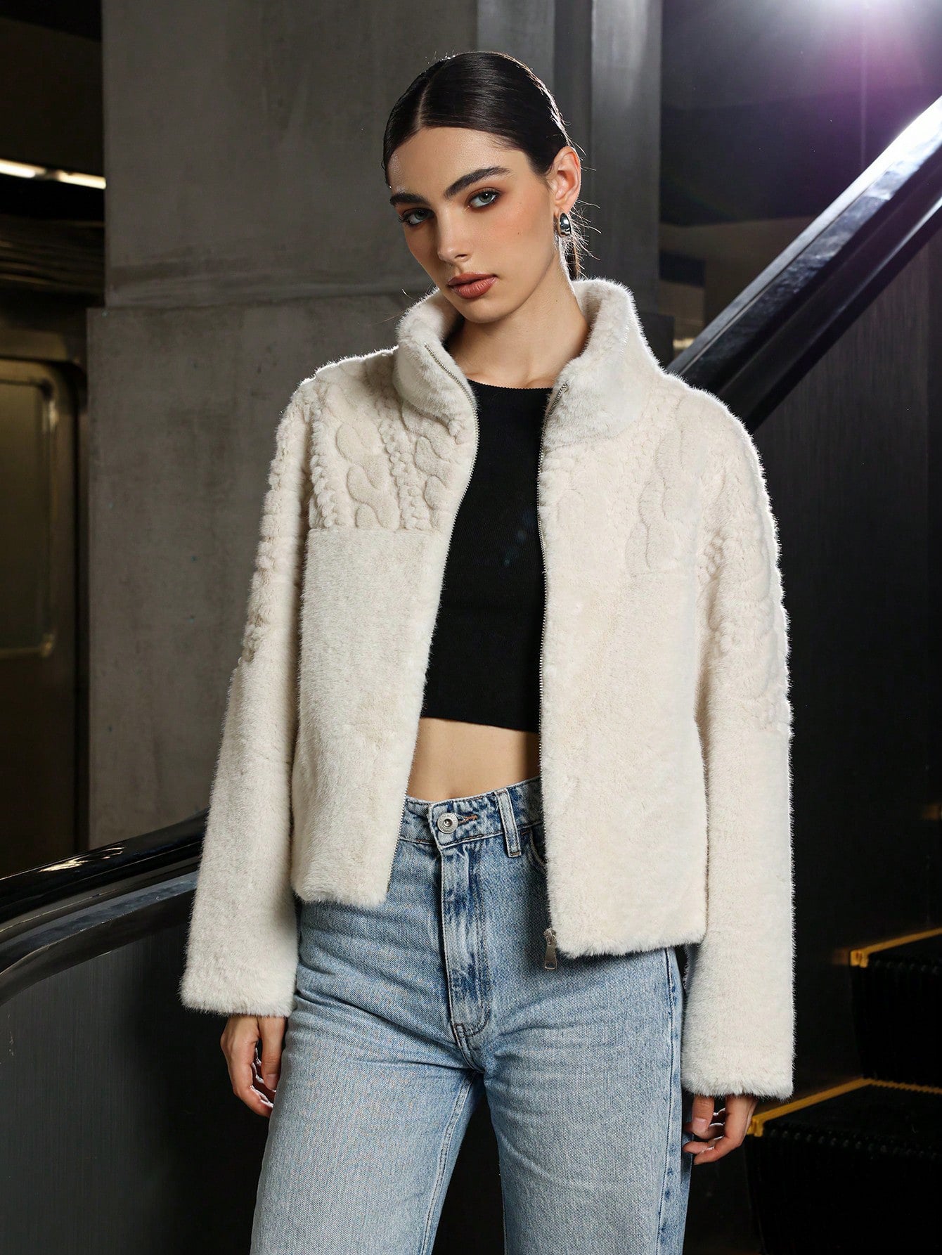 Women's Fashion Fur Turtleneck Imitation Lamb Warm Coats