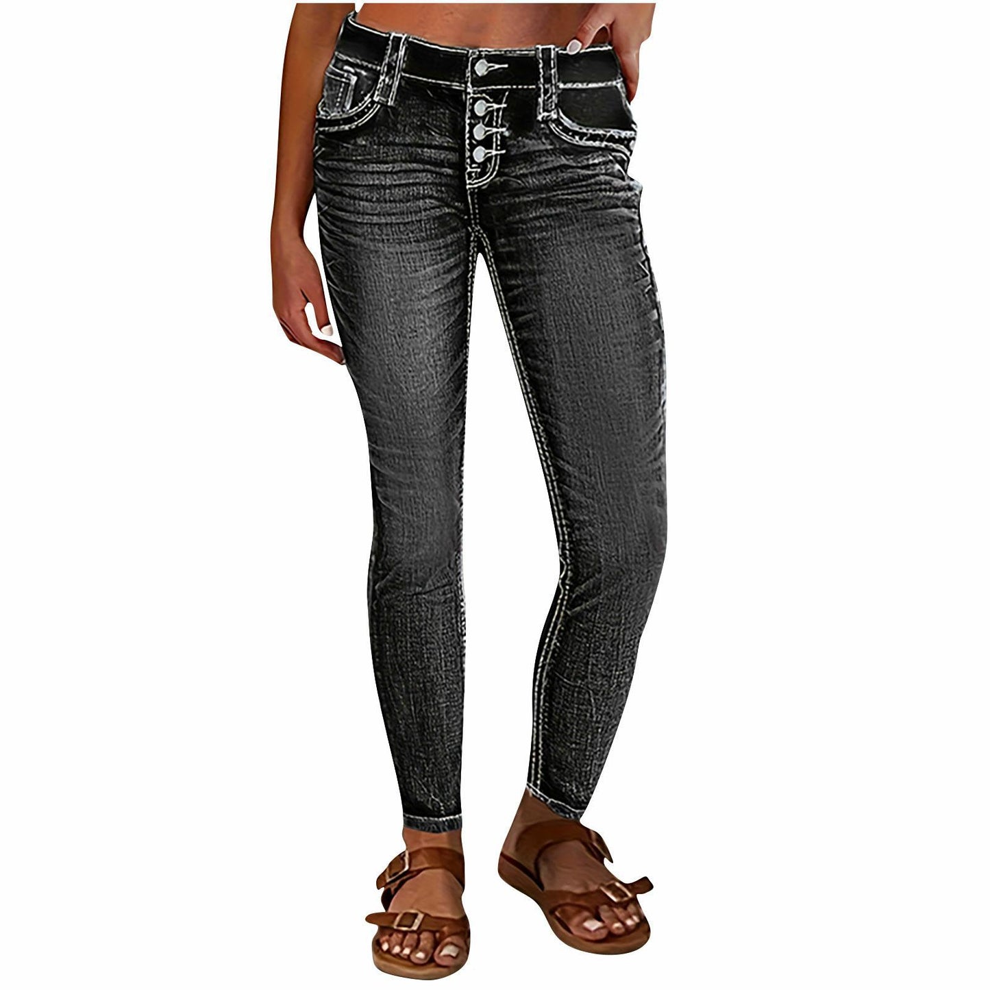 Women's Stretch Slimming Versatile Embroidered Skinny Jeans
