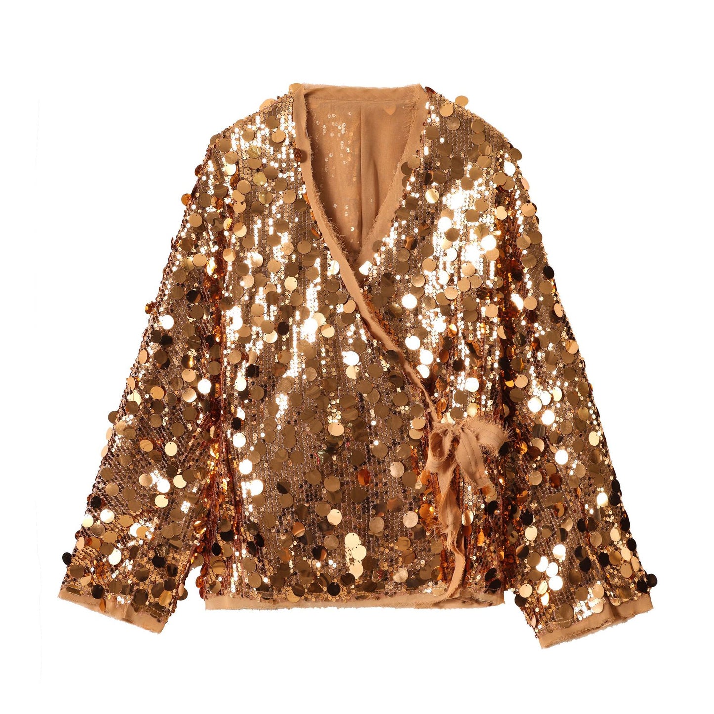 Women's Charming Fashionable Sequins Stitching Design Coats