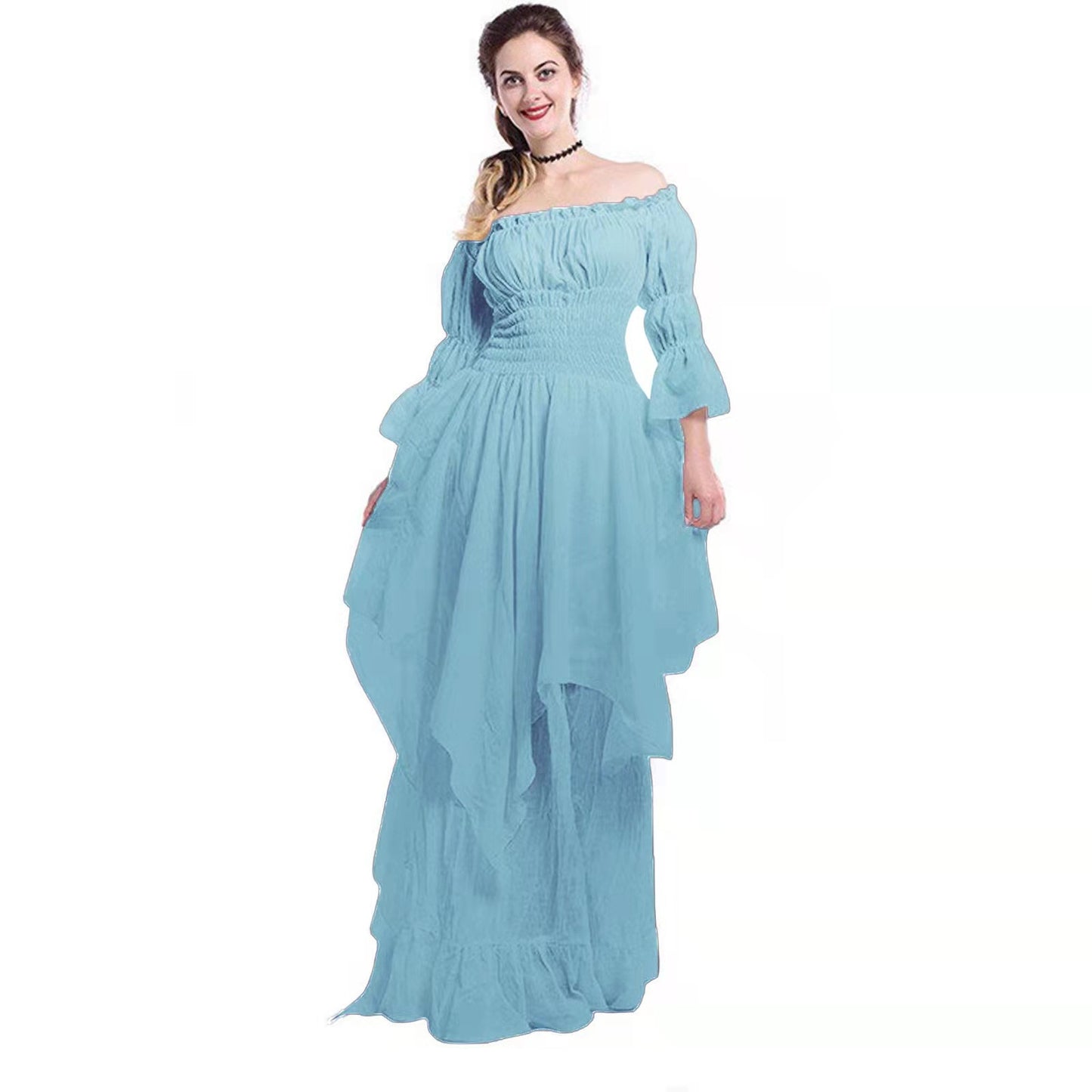 Bell Sleeve Dress Vintage Gothic Gown Dresses