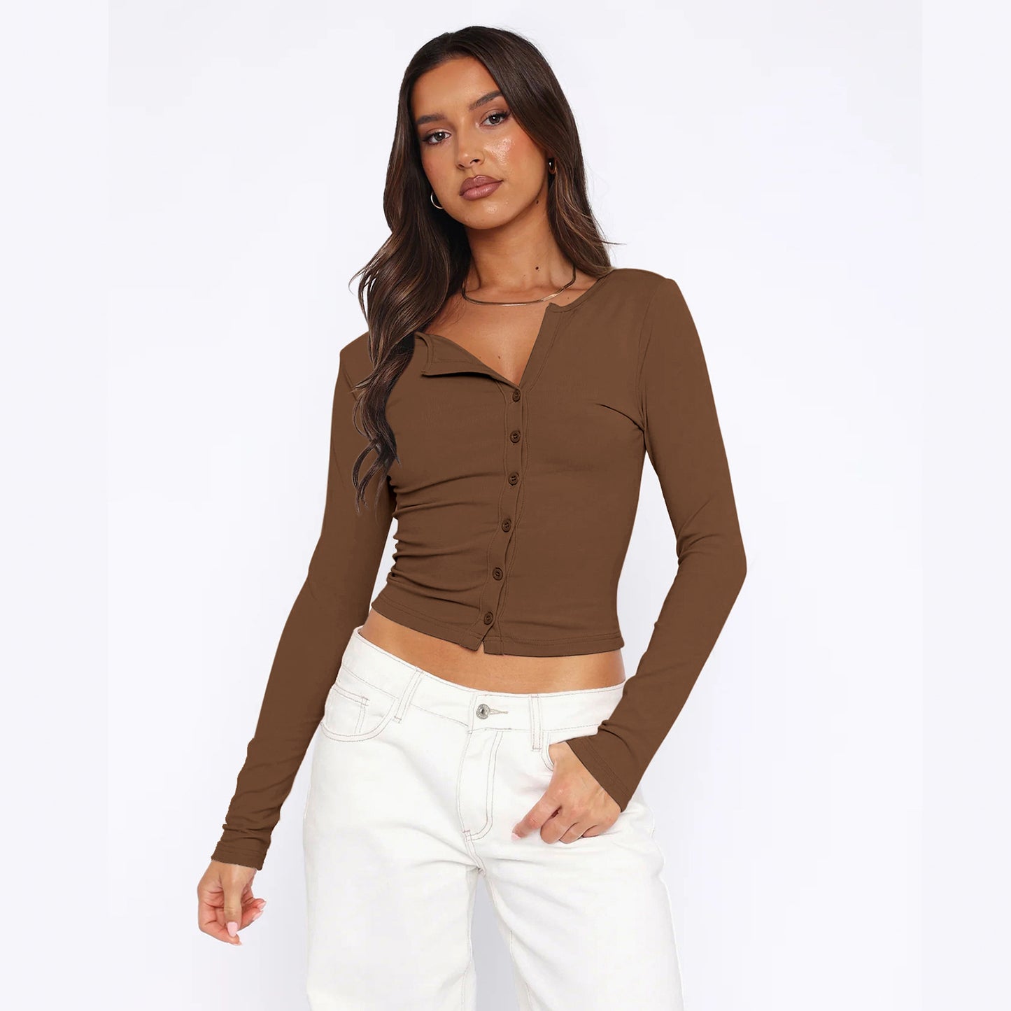 Pure Hot Summer High-grade Button Knitted Blouses