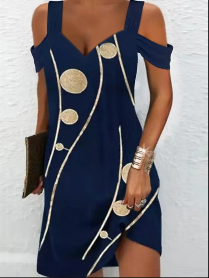Women's Popular Summer Sexy Sleeves Printing Dresses