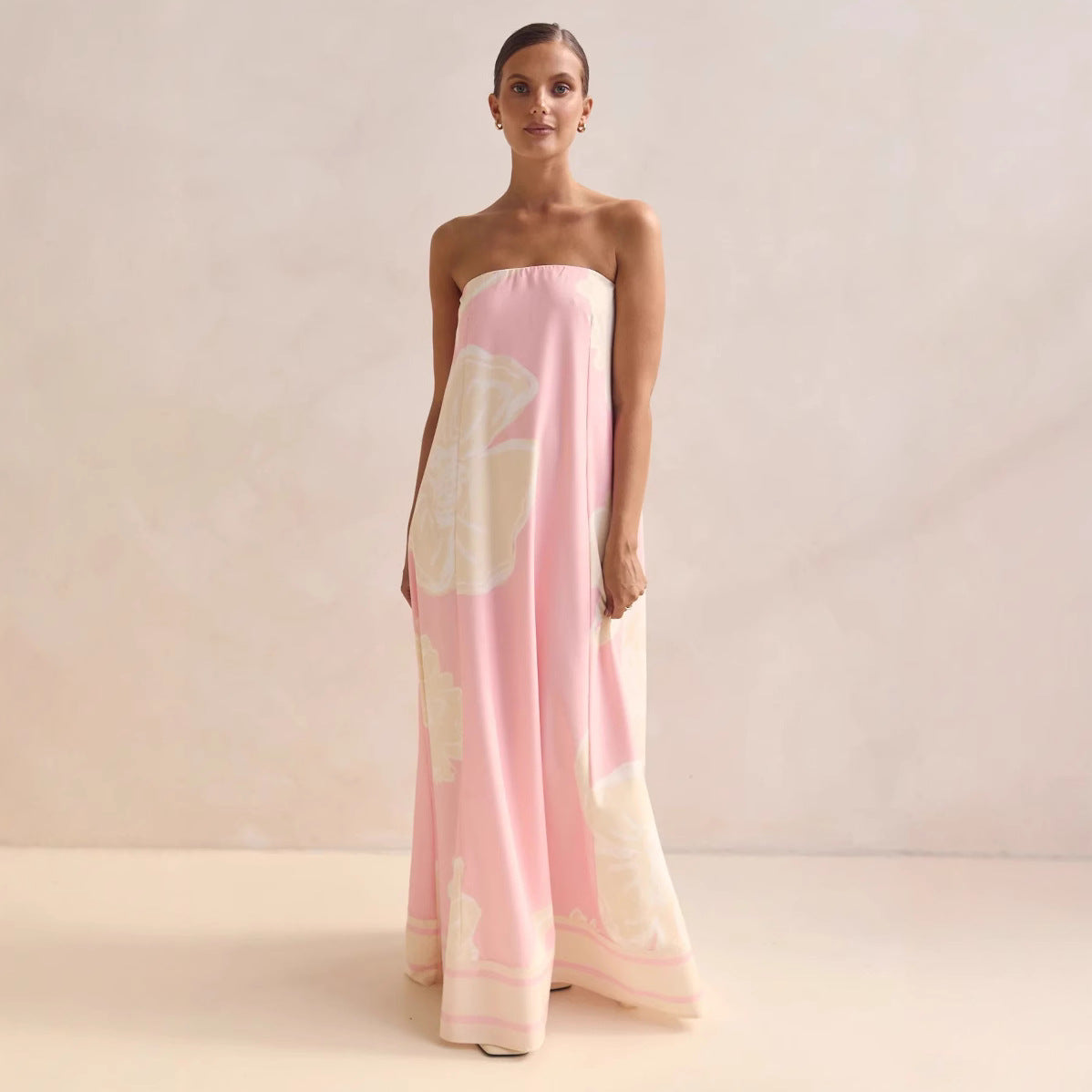 Women's Summer Dress Sexy Bandeau Printed Dresses