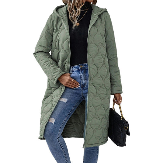 Women's Slouchy Long Hooded Casual Wadded Coats