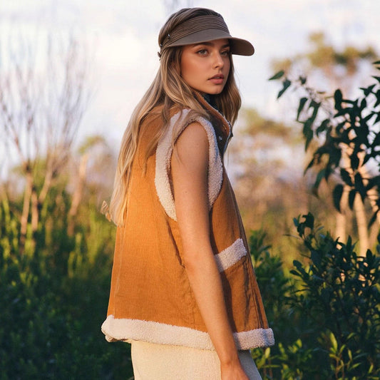 Fashionable Warm Fur Integrated Sleeveless Waistcoat Vests