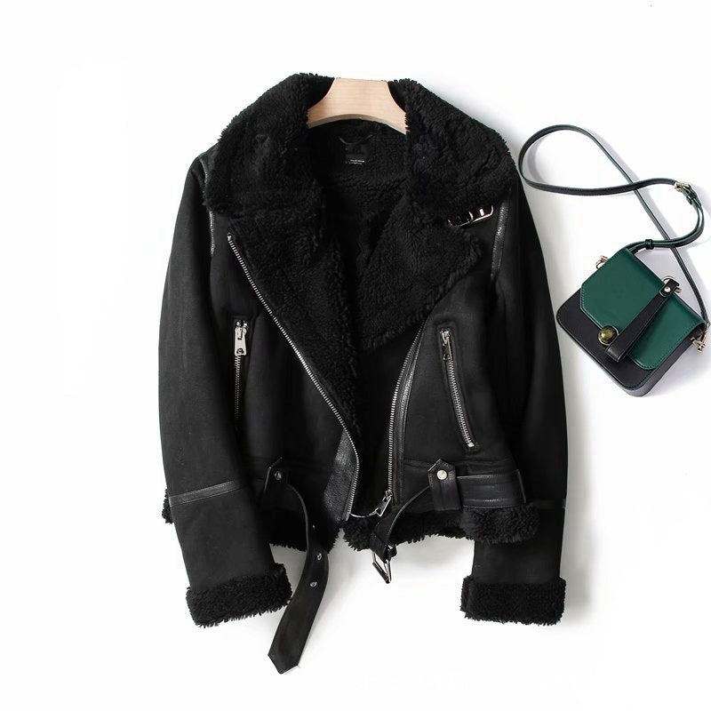 Women's Single Suede Surface Fur Integrated Lamb Jackets