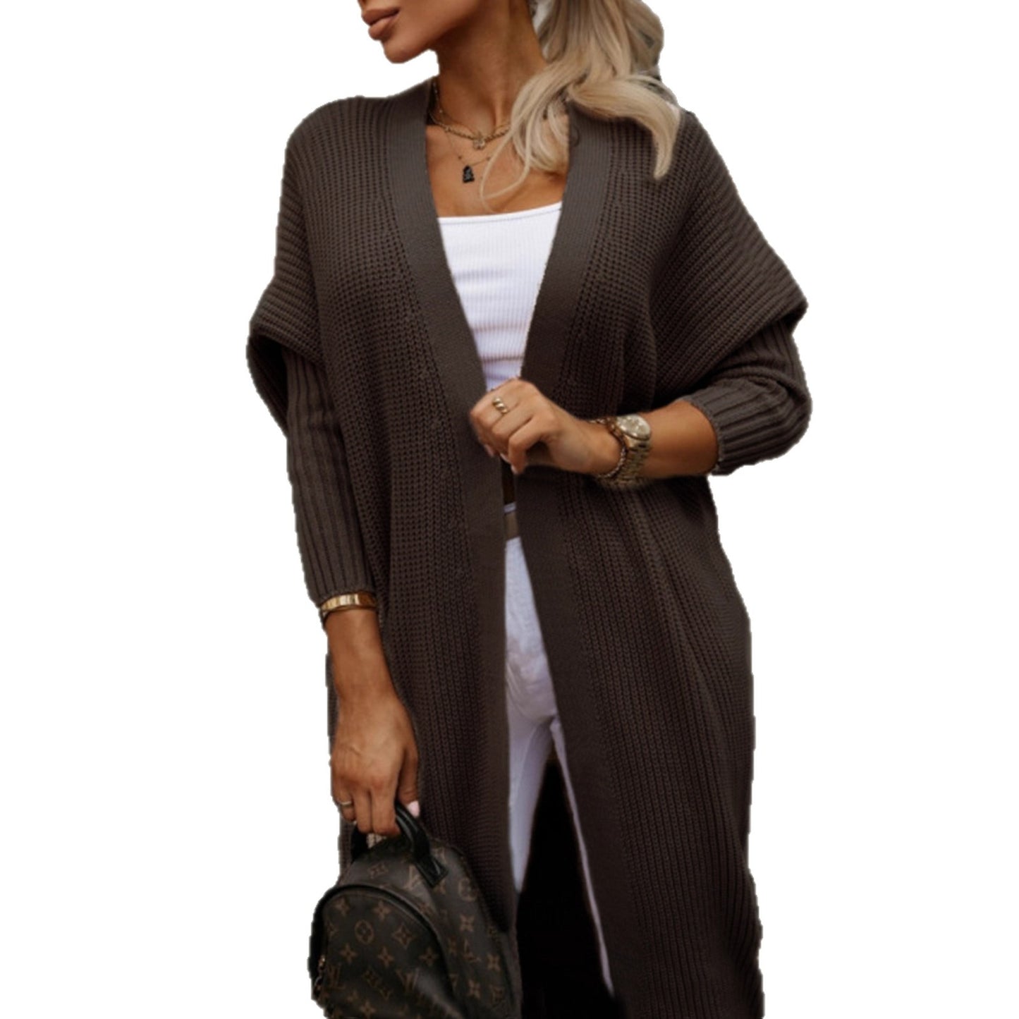 Popular Women's Knitted Loose Solid Color Sweater