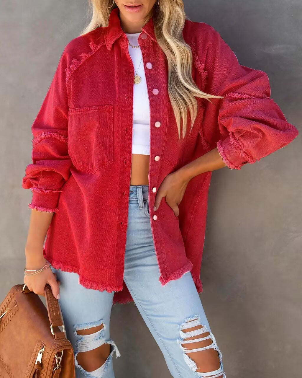 Women's Summer Casual Distressed Tassel Ripped Loose Jackets