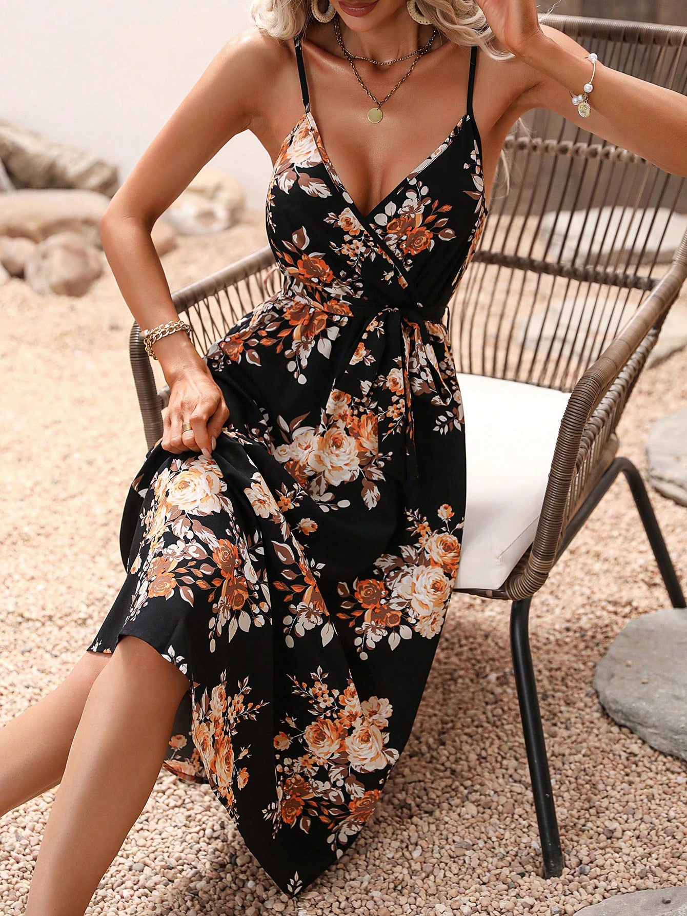 Women's Trendy Summer Printed Sling Dress Dresses