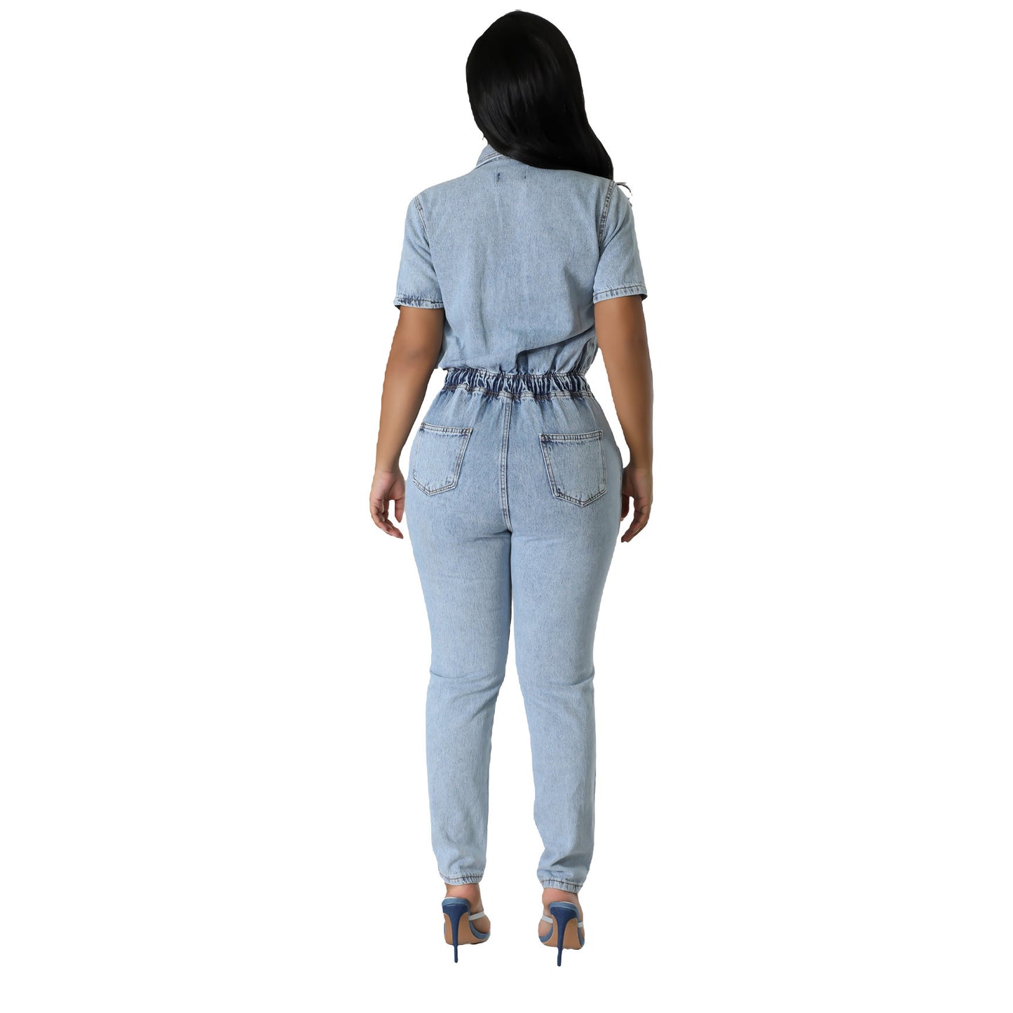 Waist Slim Feet Fried Flower Wash Jumpsuits