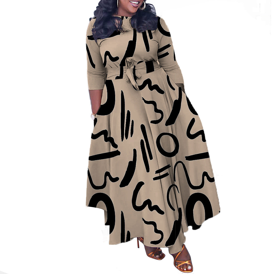Women's Fashion Elegant Tied Africa Maxi Dress Dresses
