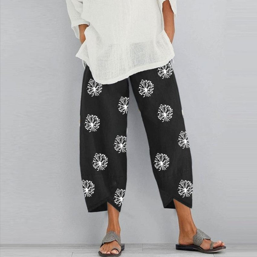 Women's Printed Fashion Loose Pockets Casual Pants