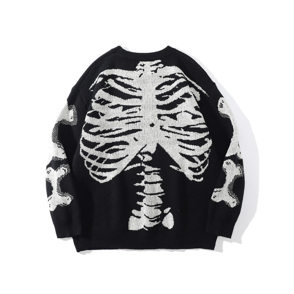 Style Skeleton Street Tide Loose Round Knitwear