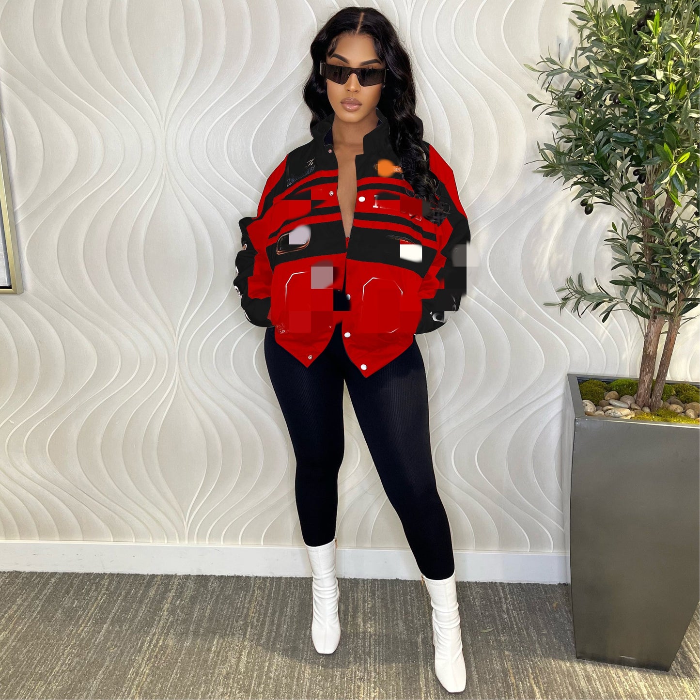 Women's Detachable Hot Motorcycle Printed Cool Silk Jackets