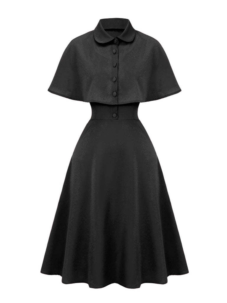 Small Shawl Solid Color Retro Elegant Large Swing Smocking Suits
