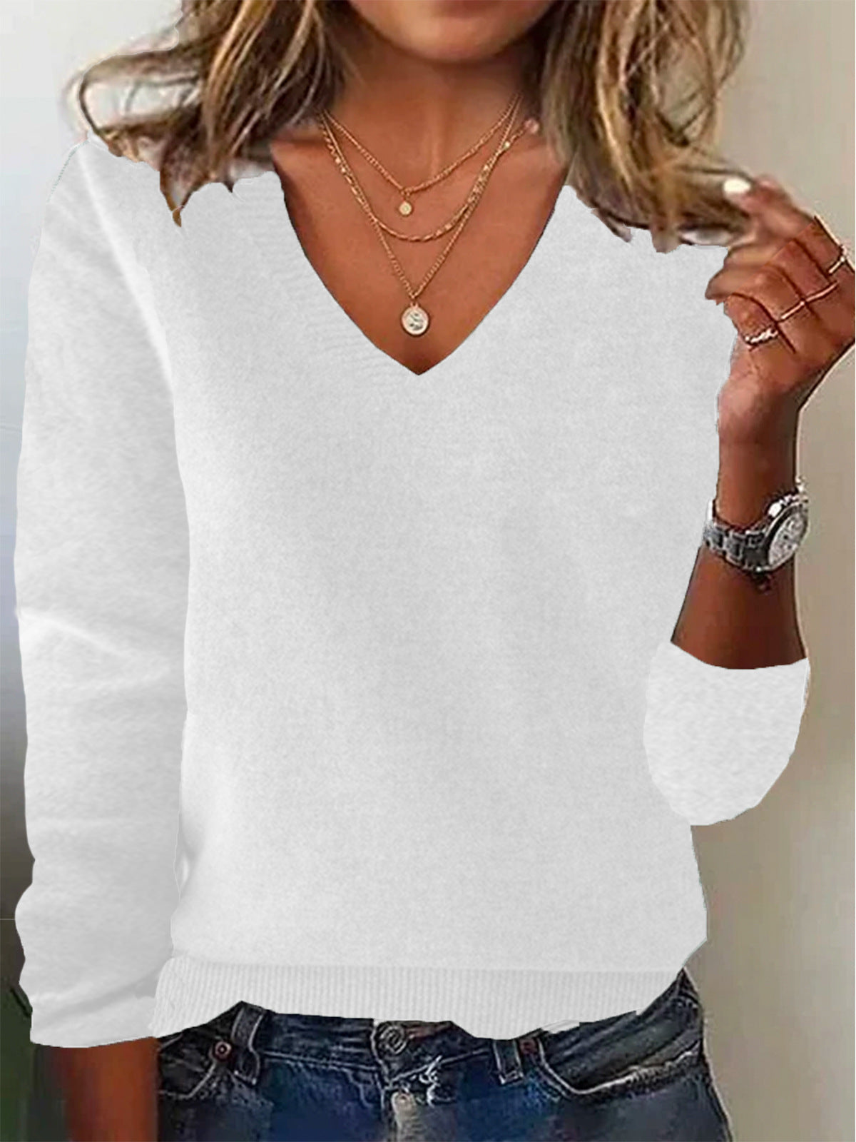 Classy Spring Loose Temperament Wool Pullover Knitwear