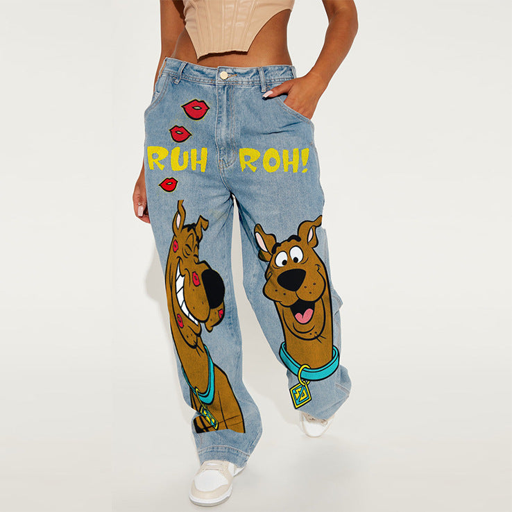 Women's Long High Waist Wide Leg Jeans